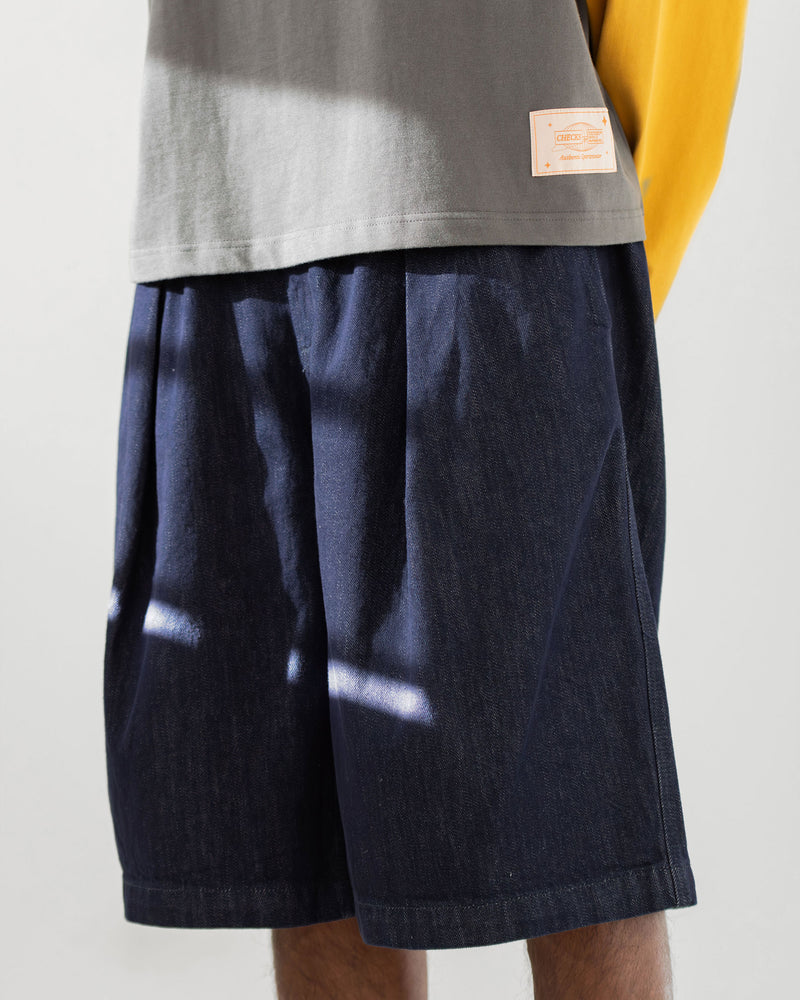 Hakama Shorts Indigo | CHECKS DOWNTOWN