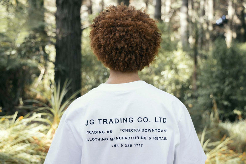 JG Trading Tee White | CHECKS DOWNTOWN