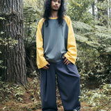 Crew Raglan Jersey Charcoal/Mustard | CHECKS DOWNTOWN