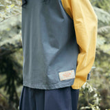 Crew Raglan Jersey Charcoal/Mustard | CHECKS DOWNTOWN