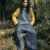 Crew Raglan Jersey Charcoal/Mustard | CHECKS DOWNTOWN