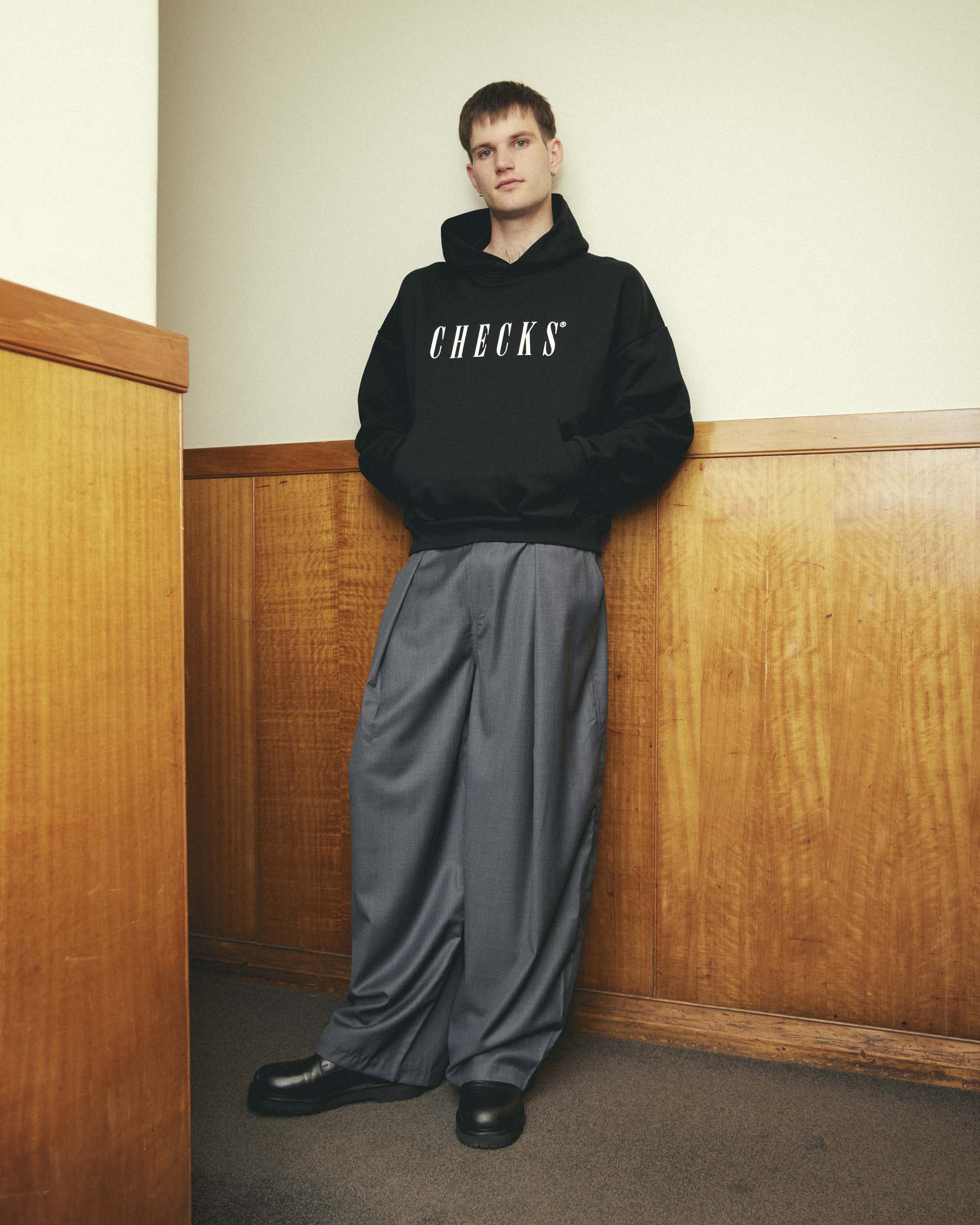 Hakama Pants Charcoal Wool | CHECKS DOWNTOWN