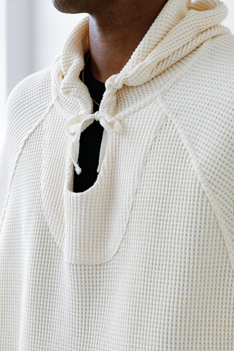 Potter Waffle Hoodie Ecru | CHECKS DOWNTOWN