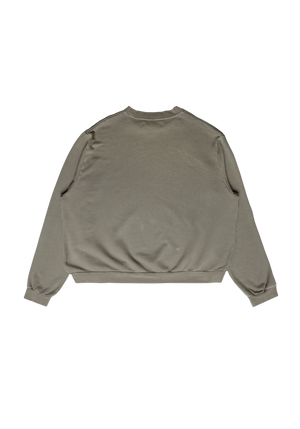 Overdyed Crewneck Sweatshirt Olive | CHECKS DOWNTOWN