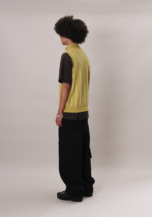 Knit Zip Vest Wasabi  | CHECKS DOWNTOWN