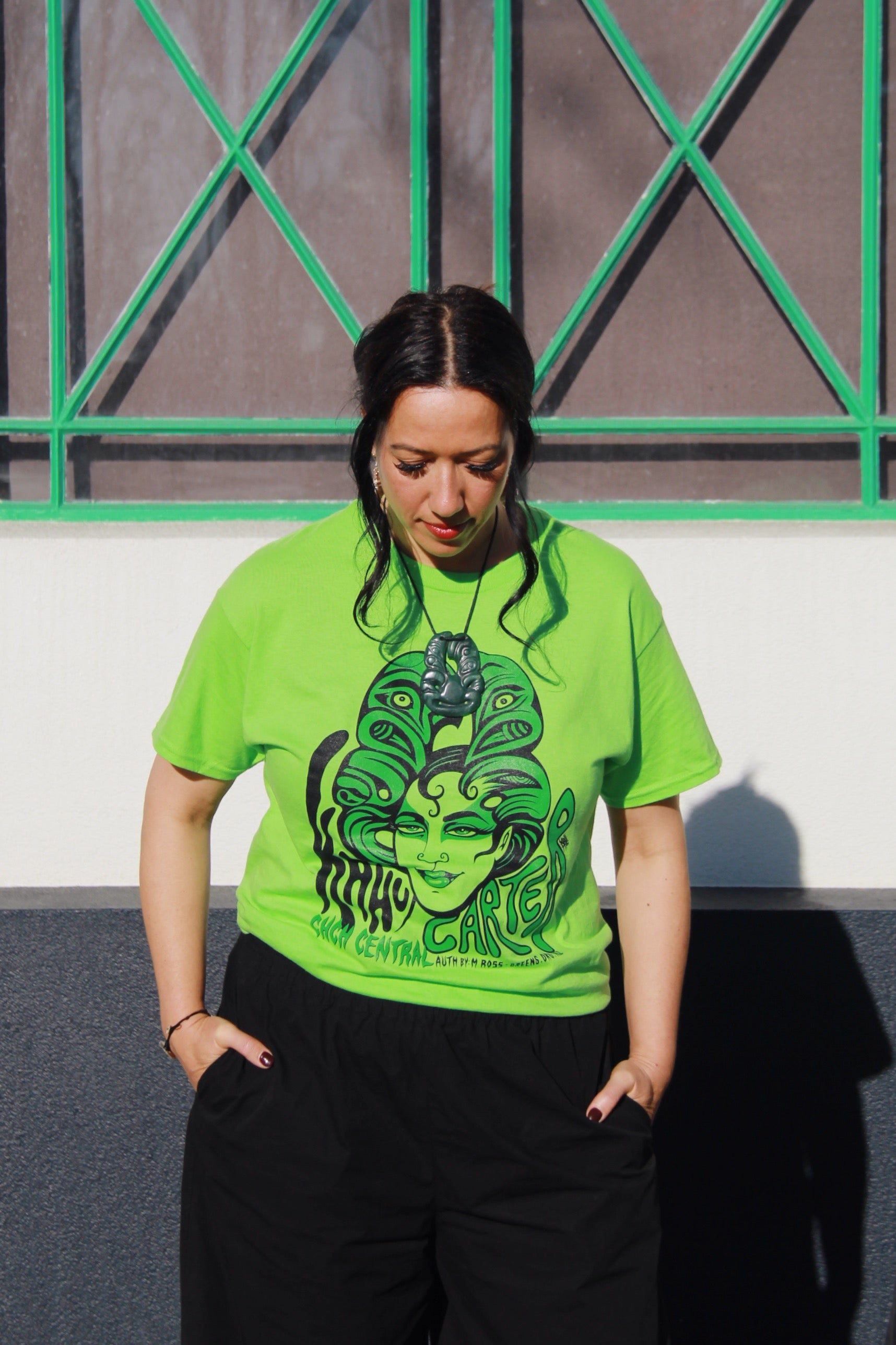 Checks x Kahu Carter Campaign Tee Lime