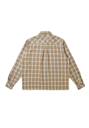 Boxy Flannel Shirt Mocha/Cream | CHECKS DOWNTOWN