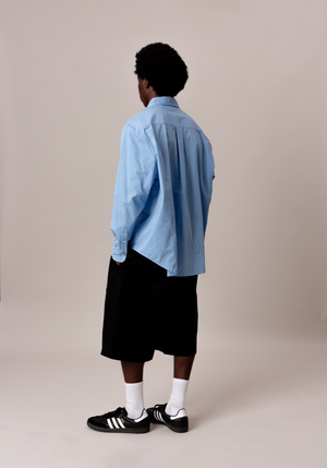 Big Fit Poplin Shirt Blue | CHECKS DOWNTOWN