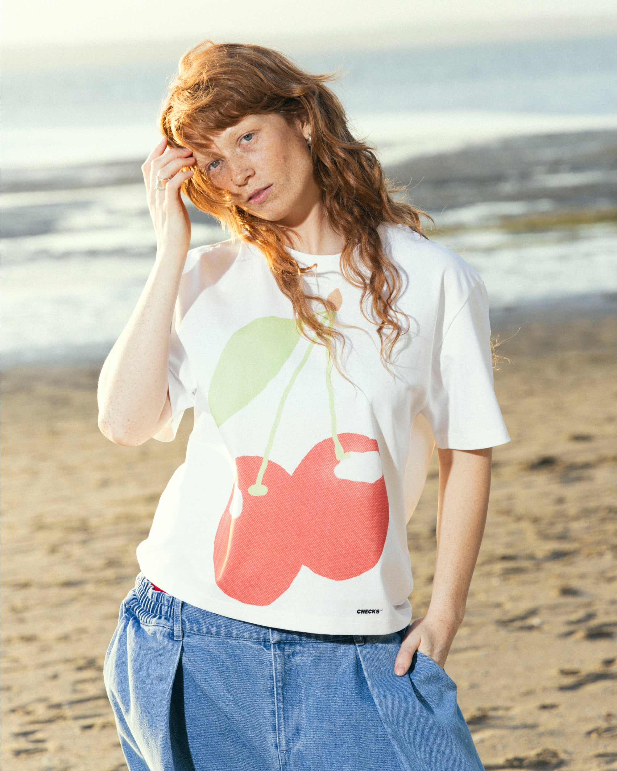 Cherries Tee White | CHECKS DOWNTOWN