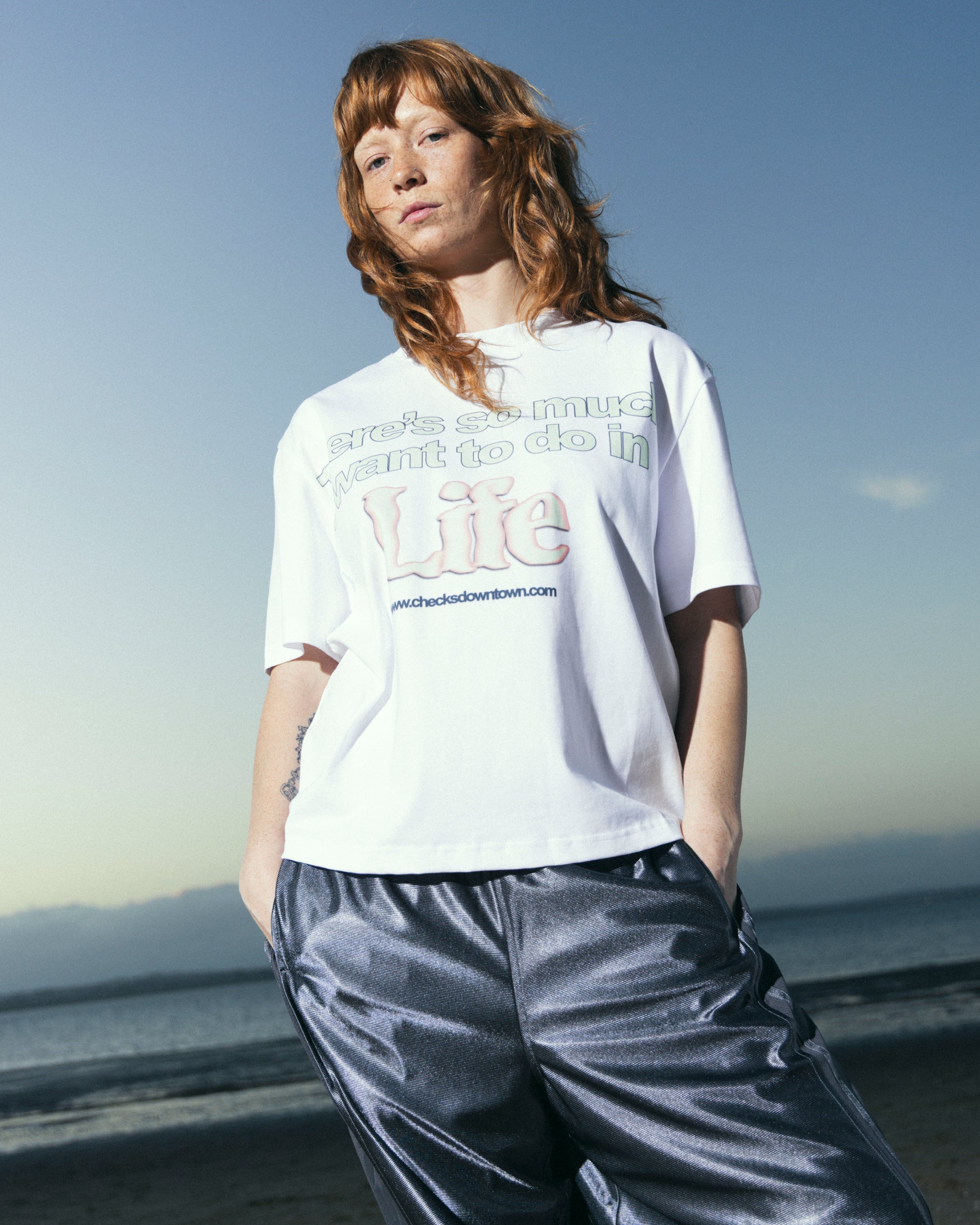 Life Tee White | CHECKS DOWNTOWN