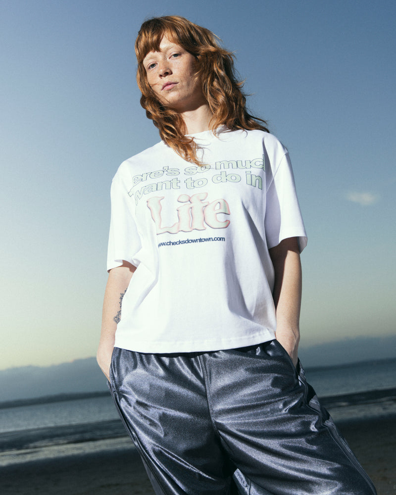 Life Tee White | CHECKS DOWNTOWN