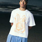 Peachy Tee White | CHECKS DOWNTOWN