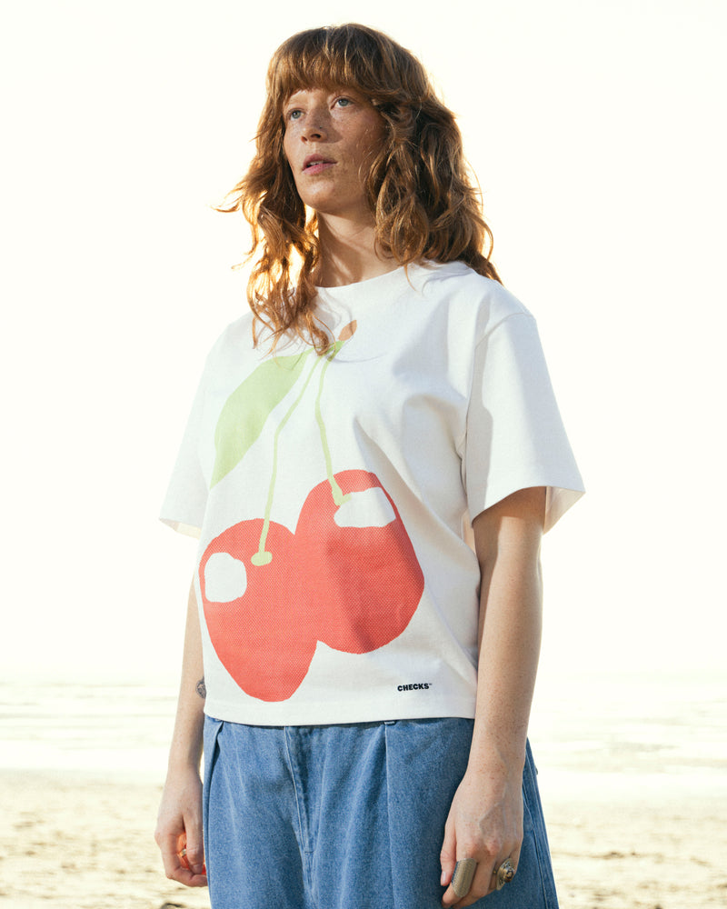 Cherries Tee White | CHECKS DOWNTOWN