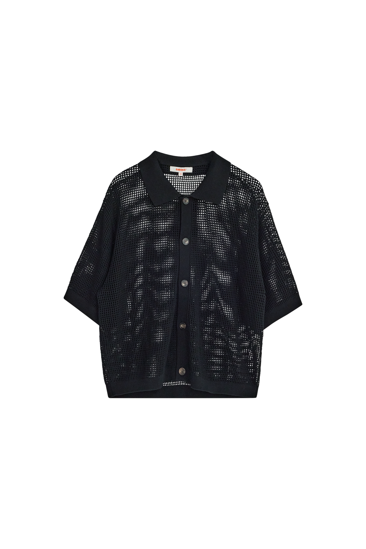 Beat Crochet Polo Black  | CHECKS DOWNTOWN