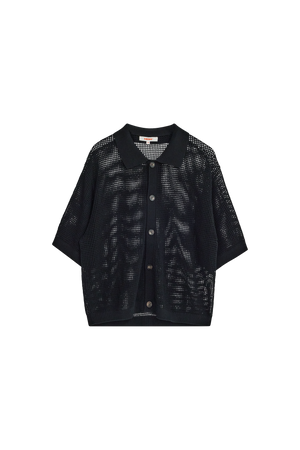 Beat Crochet Polo Black  | CHECKS DOWNTOWN