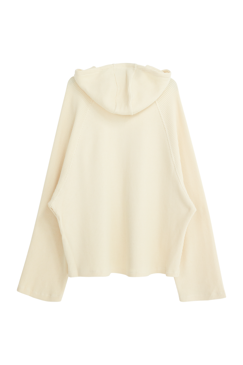 Potter Waffle Hoodie Ecru | CHECKS DOWNTOWN