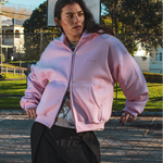 Classic Zip Hoodie Pink | CHECKS DOWNTOWN