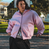 Classic Zip Hoodie Pink | CHECKS DOWNTOWN