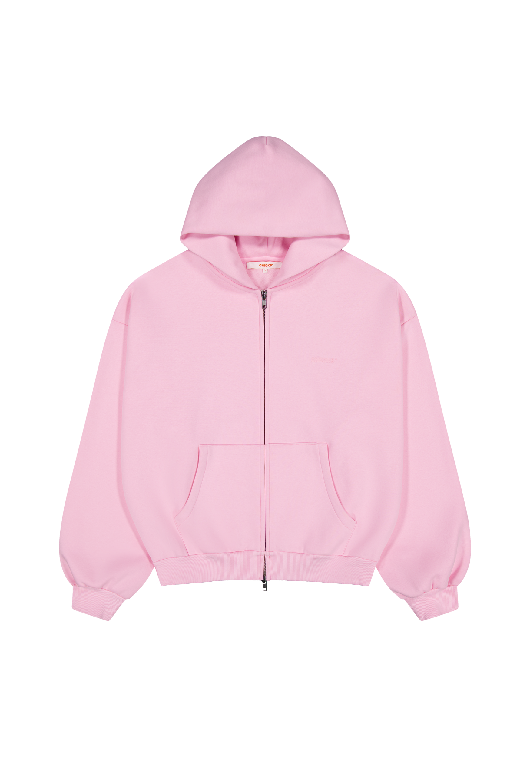 Classic Zip Hoodie Pink | CHECKS DOWNTOWN