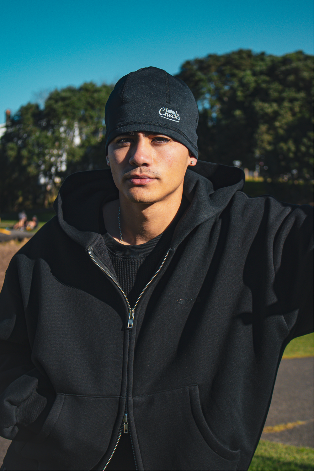 Classic Zip Hoodie Black | CHECKS DOWNTOWN