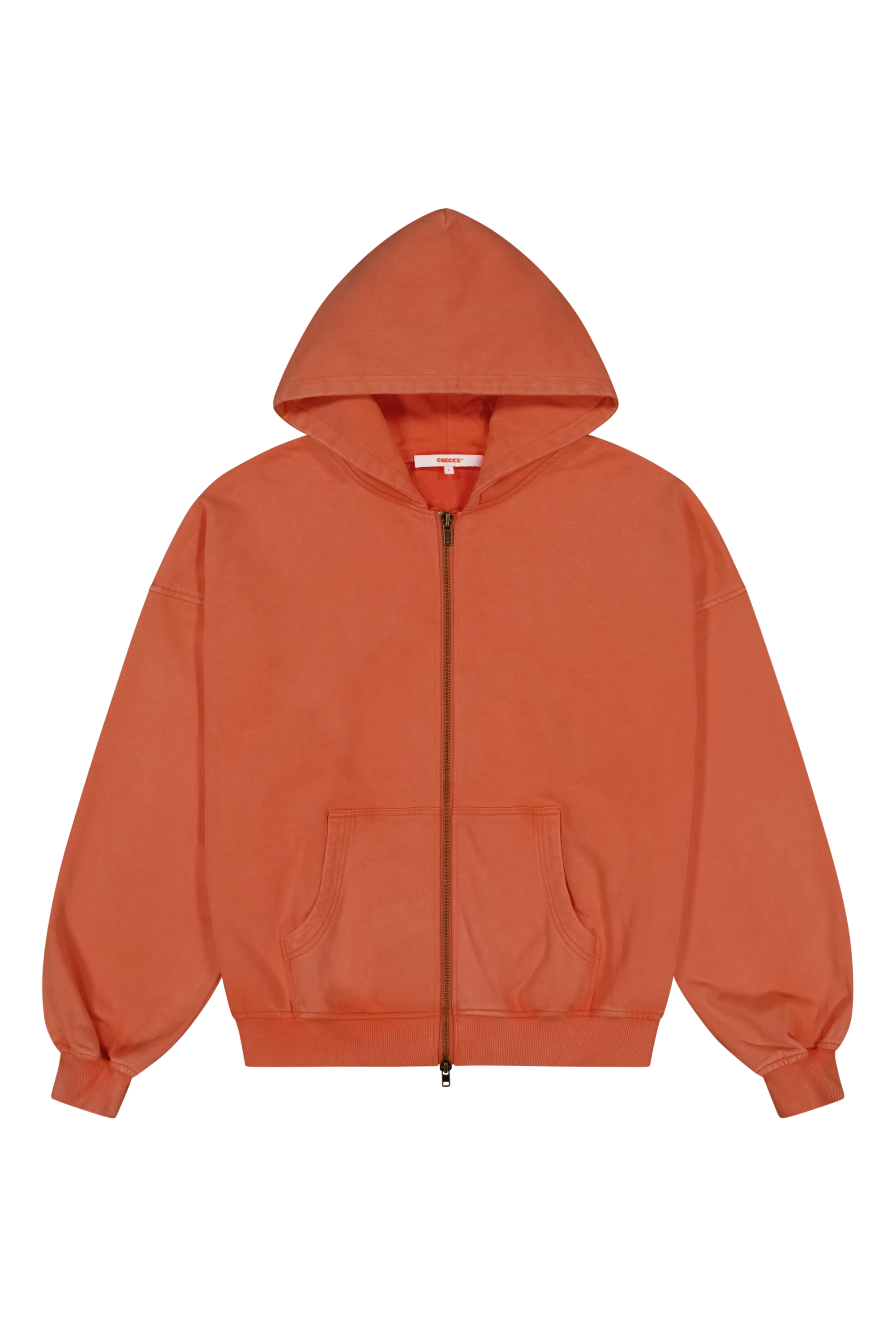 Lark Zip Hoodie Orange | CHECKS DOWNTOWN