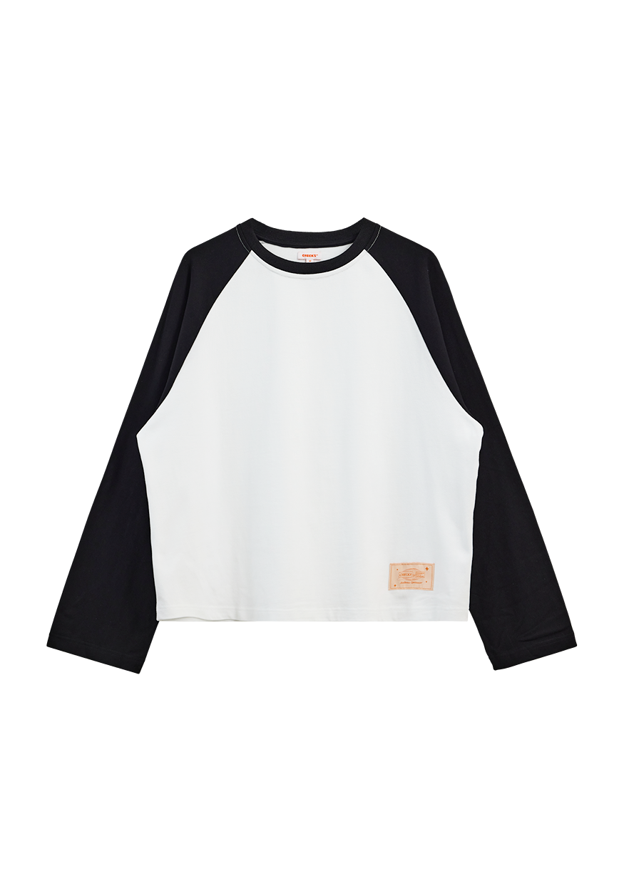 Crew Raglan Jersey White/Black | CHECKS DOWNTOWN