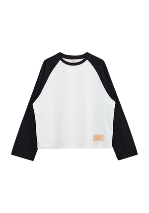 Crew Raglan Jersey White/Black | CHECKS DOWNTOWN