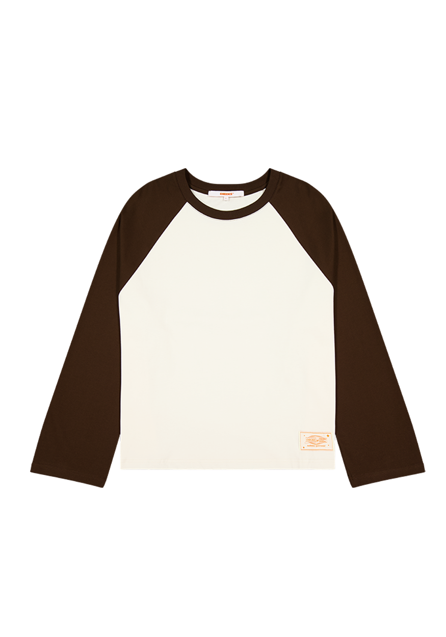 Crew Raglan Jersey Cream/Brown | CHECKS DOWNTOWN