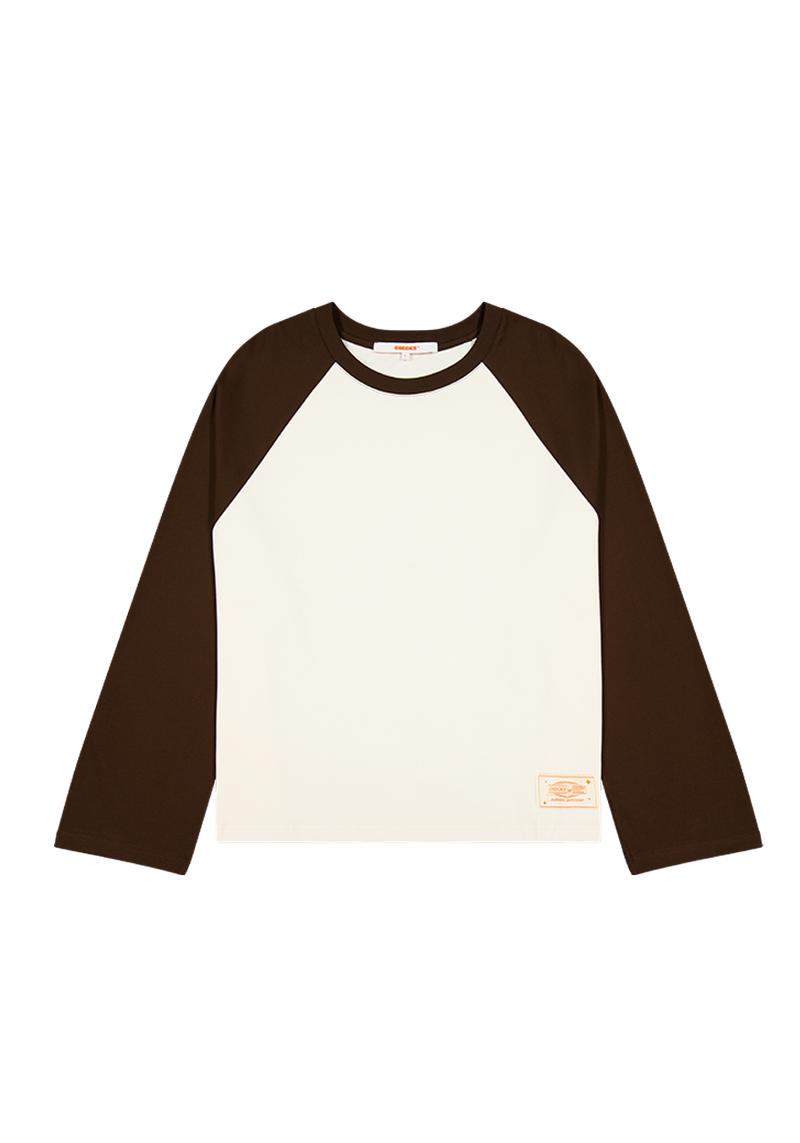 Crew Raglan Jersey Cream/Brown | CHECKS DOWNTOWN