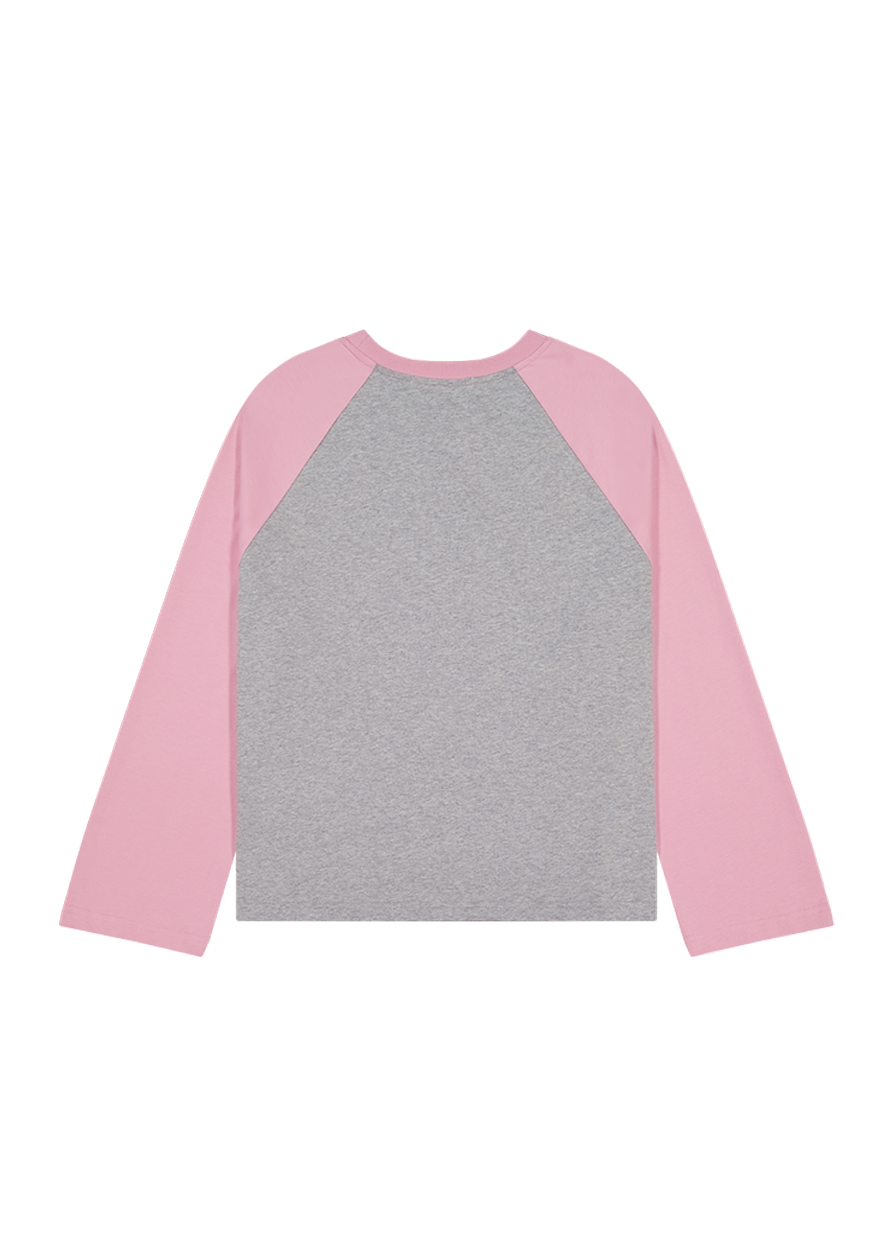 Crew Raglan Jersey Grey/Pink | CHECKS DOWNTOWN