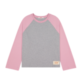 Crew Raglan Jersey Grey/Pink | CHECKS DOWNTOWN