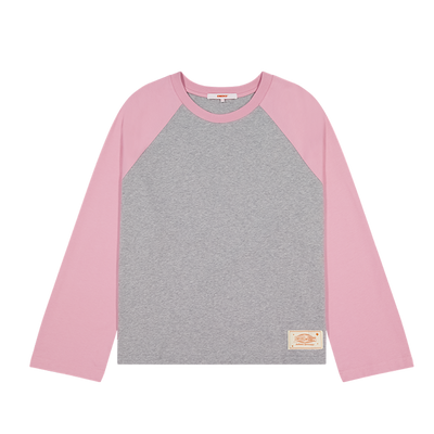 Crew Raglan Jersey Grey/Pink | CHECKS DOWNTOWN