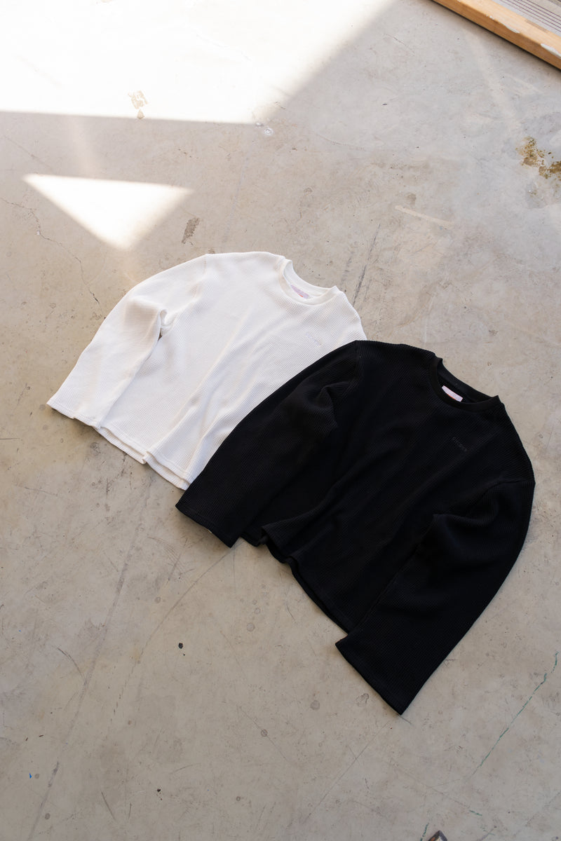 Idle Waffle Top Black | CHECKS DOWNTOWN