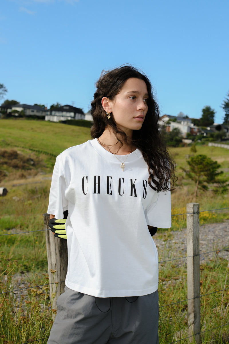 Dptmnt Tee White | CHECKS DOWNTOWN