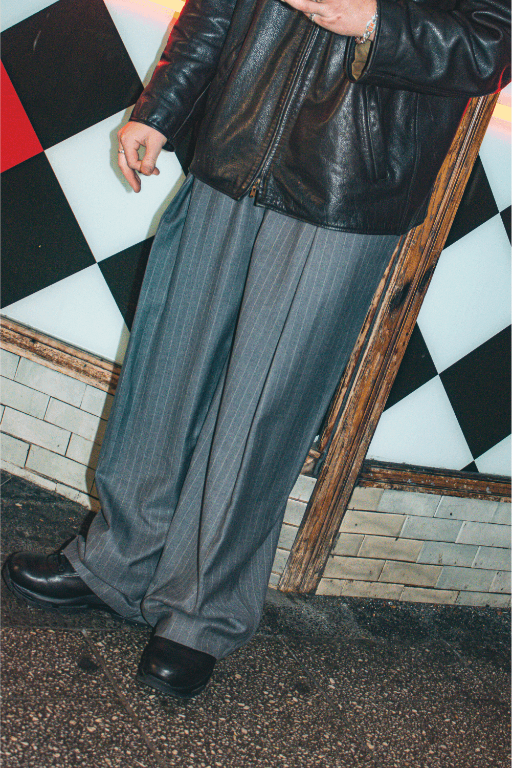 Hakama Pants Charcoal Pinstripe | CHECKS DOWNTOWN