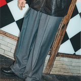 Hakama Pants Charcoal Pinstripe | CHECKS DOWNTOWN