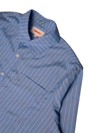 Stripe Big Shirt Blue/White | CHECKS DOWNTOWN