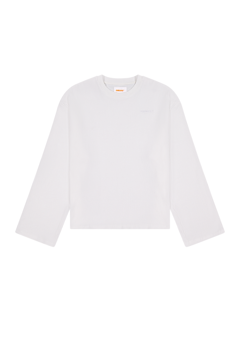 Idle Waffle Top White | CHECKS DOWNTOWN