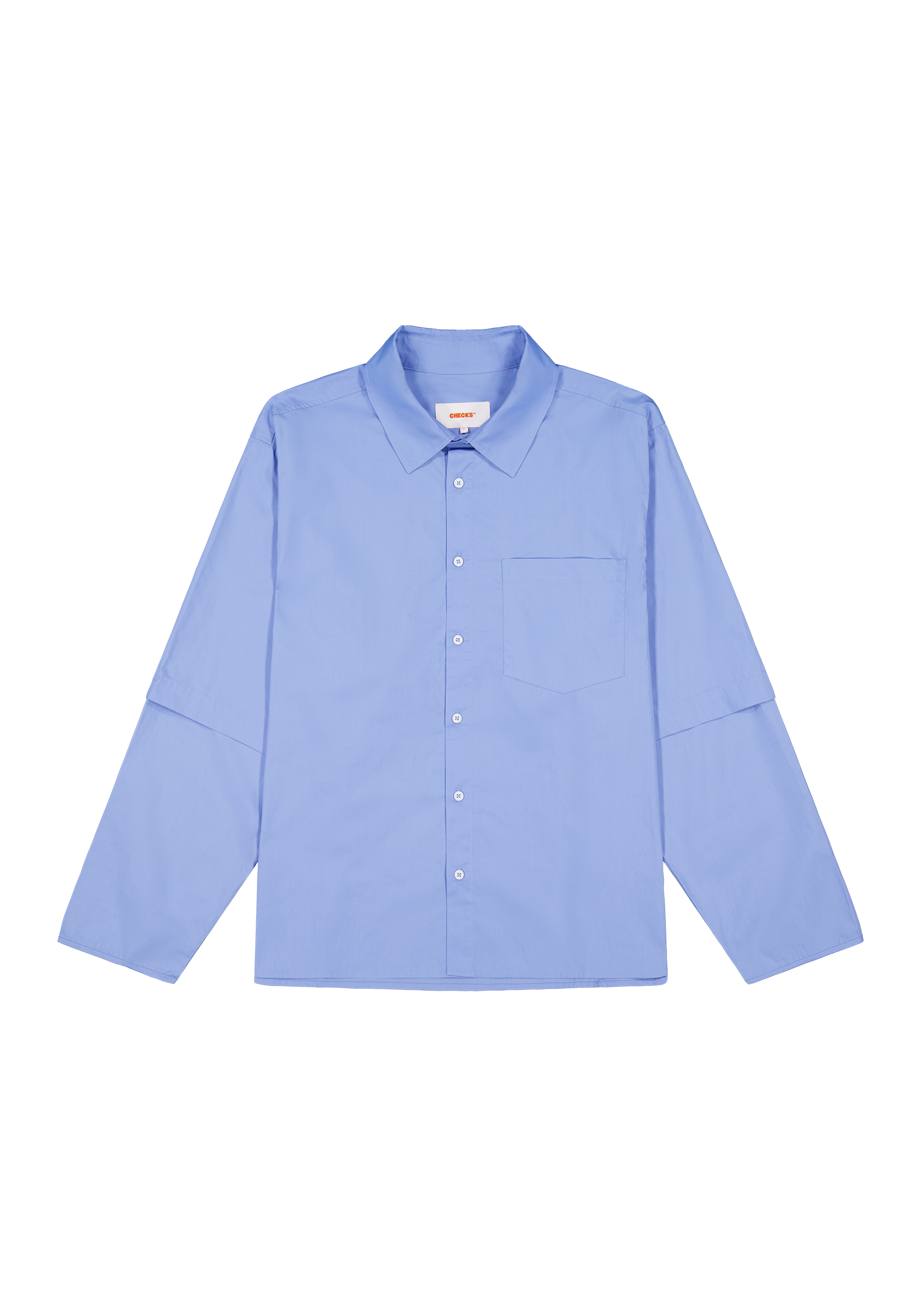 Layered Shirt Solid Blue | CHECKS DOWNTOWN