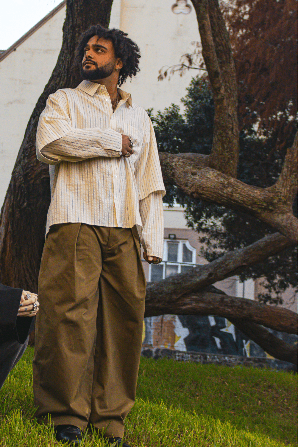Layered Shirt Cream Stripe | CHECKS DOWNTOWN