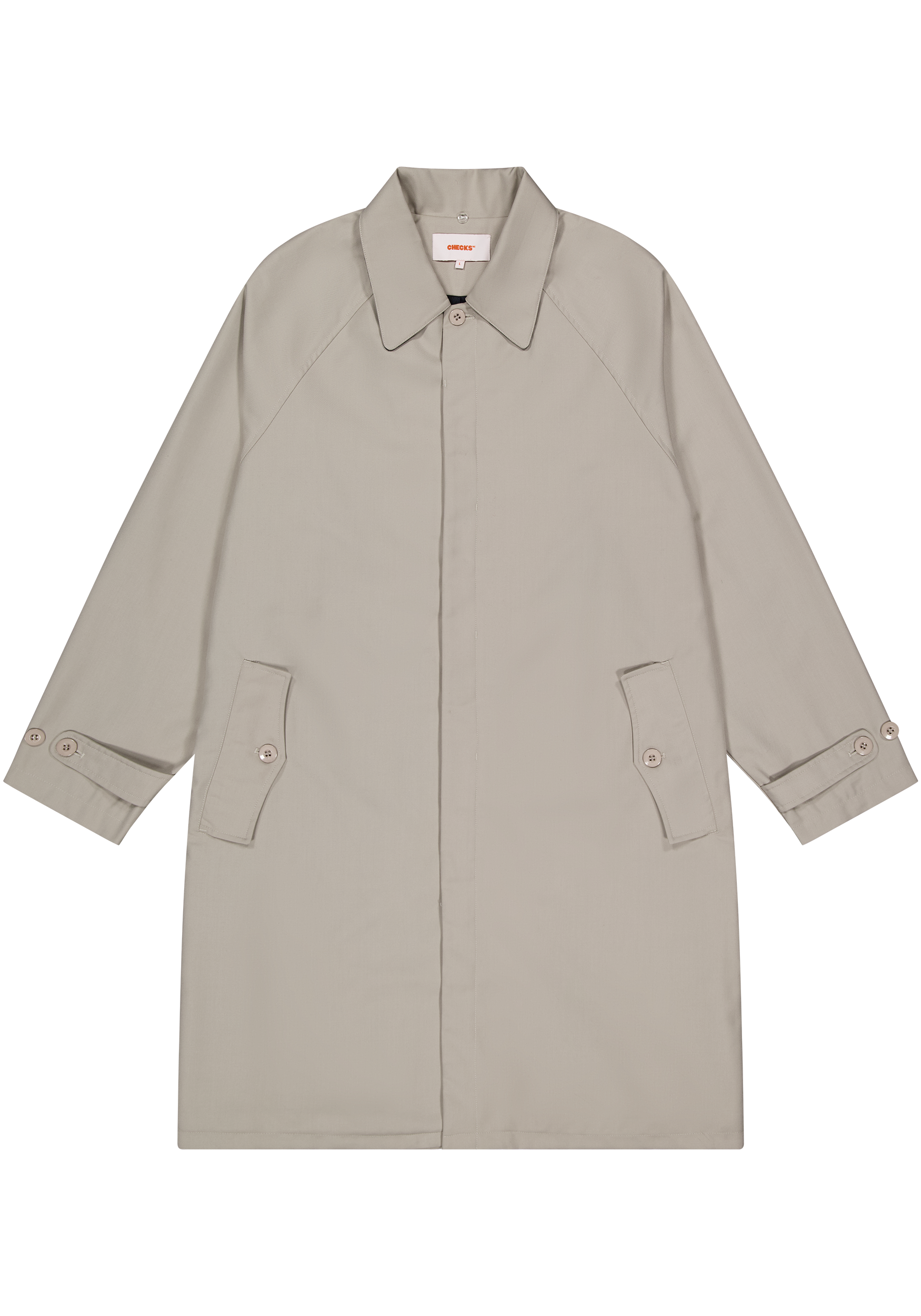 Raglan Overcoat Taupe | CHECKS DOWNTOWN