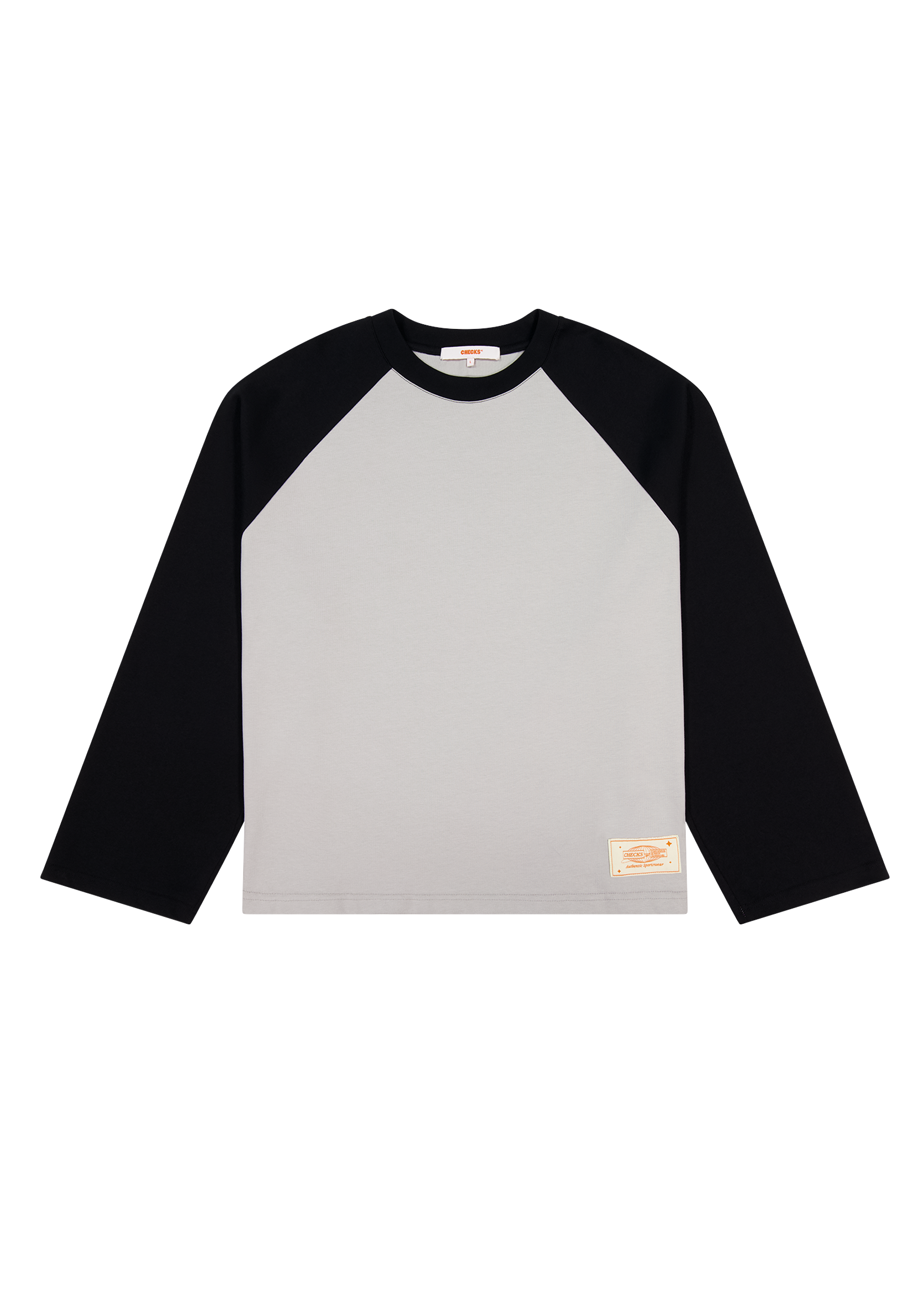 Crew Raglan Ash/Black | CHECKS DOWNTOWN