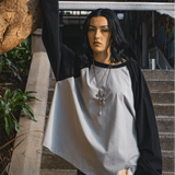 Crew Raglan Ash/Black | CHECKS DOWNTOWN