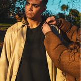 Raglan Overcoat Taupe | CHECKS DOWNTOWN