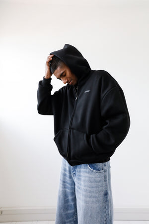 Classic Zip Hoodie Black | CHECKS DOWNTOWN