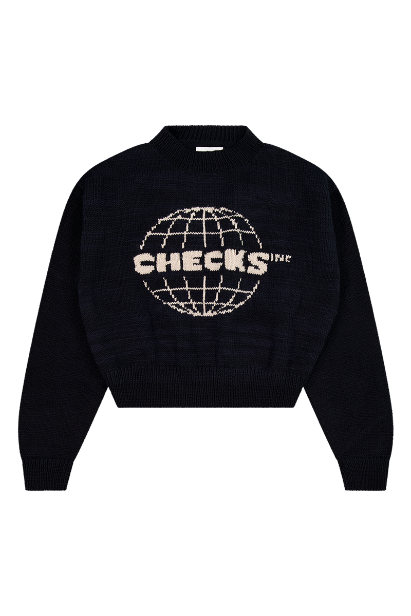 Globe Hand-Knit Jumper Black | CHECKS DOWNTOWN