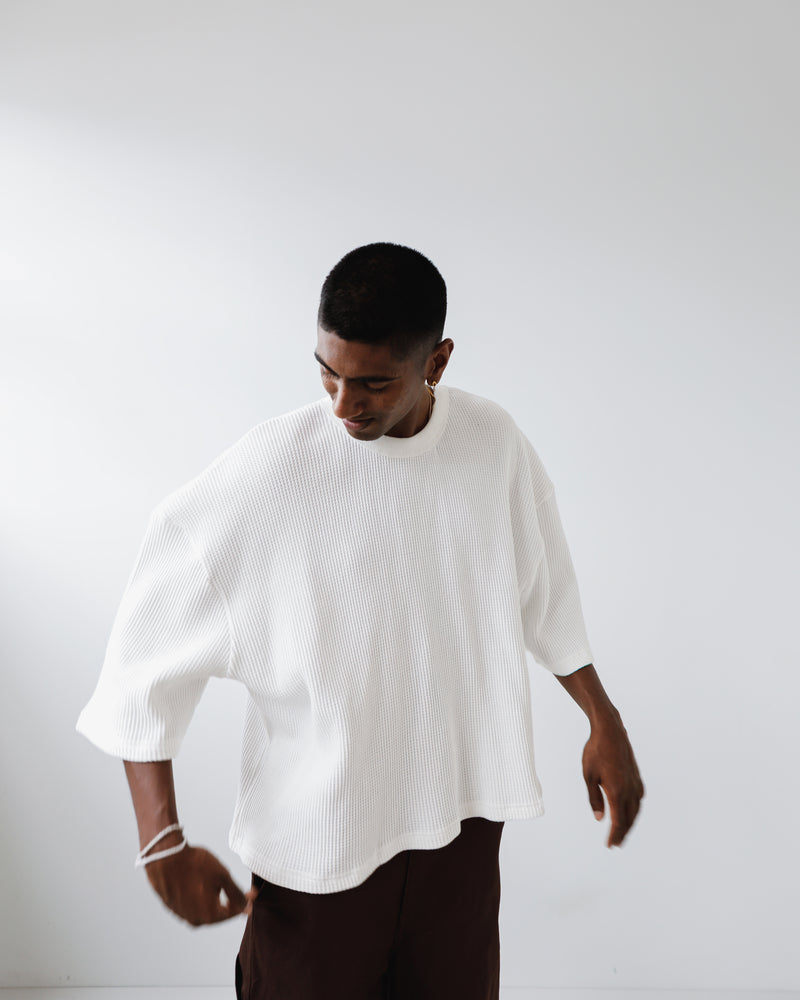 Waffle Tee White | CHECKS DOWNTOWN