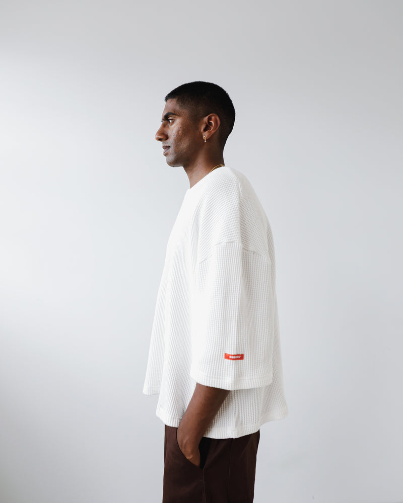 Waffle Tee White | CHECKS DOWNTOWN