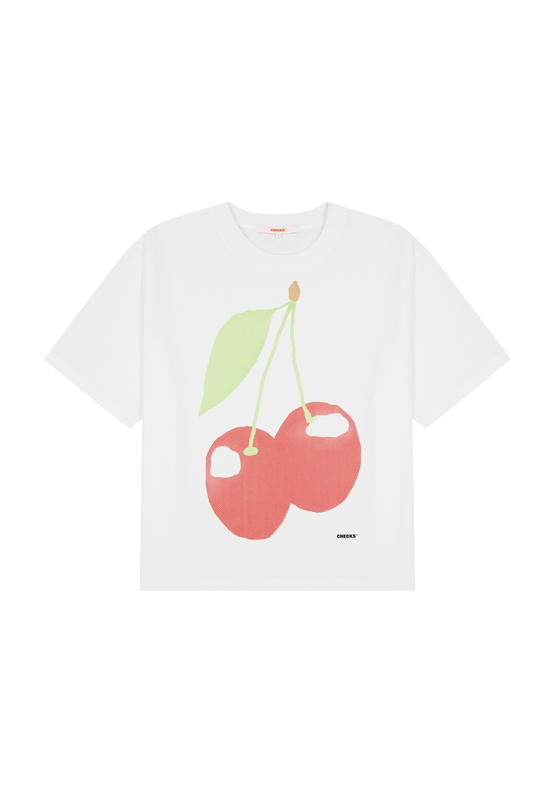 Cherries Tee White | CHECKS DOWNTOWN