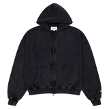 Lark Zip Hoodie Black Wash